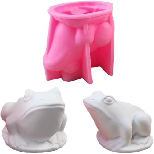 ALEFBET Silikonform Frosch，Silikonformen Gießformen Frosch，Kerzenformen zum Gießen，Kerzen Formen Silikon，Epoxidharz Formen Silikon，Gipsformen zum Gießen (Frosch) von ALEFBET