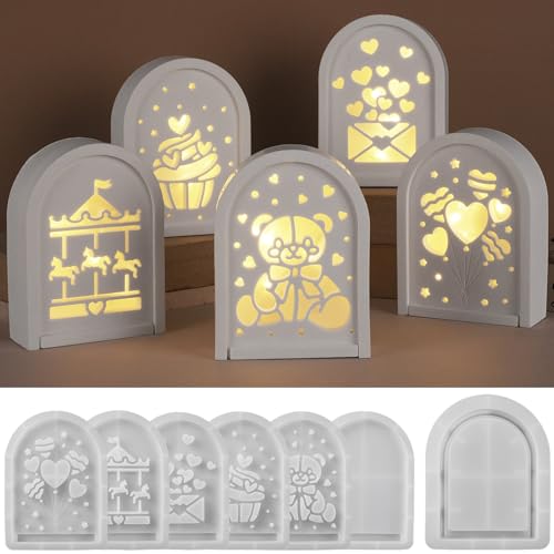 ALEFBET Silikonform Geburtstag Geschenkbox，Neu Silikonformen Gießformen, Silikon Gießform Geschenkbox, Gipsformen zum Gießen, Epoxidharz Formen Geburtstag Geschenkbox（Geschenkbox） von ALEFBET