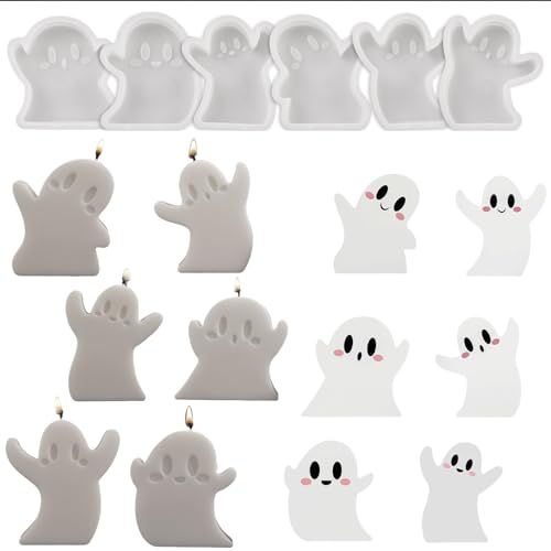 ALEFBET Silikonform Halloween，Halloween Epoxidharz formen，Silikonformen Gießformen Halloween Kerzen 6 Stück von ALEFBET