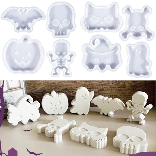 ALEFBET Silikonform Halloween,Silikonformen Gießformen Halloween,Kerzenformen zum Gießen,Gipsformen zum Gießen,Epoxidharz Formen Silikon DY718 von ALEFBET