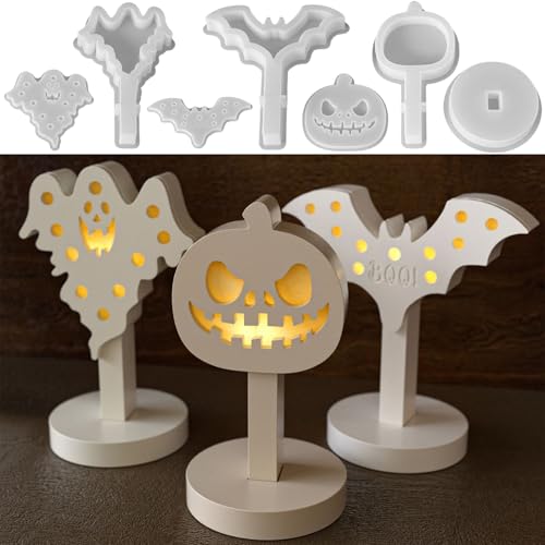 ALEFBET Silikonform Halloween für Led,Silikonformen Gießformen Halloween Lichter,Silikon Gießform Lichterkranz,Gipsformen zum Gießen CL722 von ALEFBET