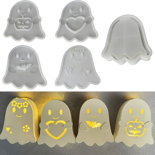 ALEFBET Silikonform Halloween für Led,Silikonformen Gießformen Lichter,Silikon Gießform Lichterkranz Halloween,Gipsformen zum Gießen,Epoxidharz Formen Silikon YG718 von ALEFBET