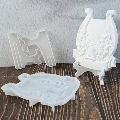 ALEFBET Silikonform Hufeisen Reliefornamente mit Präsentationsständer Gießform,Silikonformen Gießformen,Silikon Gießform,Gipsformen zum Gießen,Epoxidharz Formen (Hufeisen S1785) von ALEFBET
