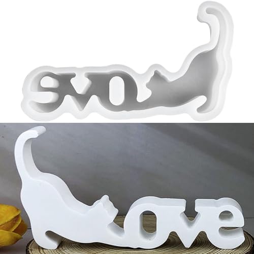 ALEFBET Silikonform Katze und Love,Silikonformen Gießformen Katze,Silikon Gießform Katze,Gipsformen zum Gießen,Epoxidharz Formen X0928 ALEFBET Silikonform Katze und Love,Silikonformen Gießformen Katze,Silikon Gießform Katze,Gipsformen zum Gießen,Epoxidharz Formen X0928 von ALEFBET