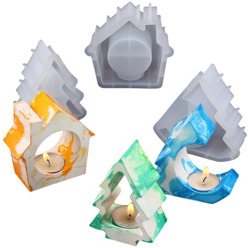 ALEFBET Silikonform Kerzenhalter Weihnachten, Silikonform Haus und Weihnachtsbaum, Silikon Gießform Kerzenhalter für Weihnachten,Silikonformen Gießformen Kerzenhalter DIY Set ALEFBET Silikonform Kerzenhalter Weihnachten, Silikonform Haus und Weihnachtsbaum, Silikon Gießform Kerzenhalter für Weihnachten,Silikonformen Gießformen Kerzenhalter DIY Set von ALEFBET