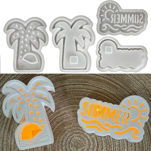 ALEFBET Silikonform Lichter Sommer,Silikonformen Gießformen Sommer,Silikon Gießform Sommer Lichterkranz,Gipsformen zum Gießen,Epoxidharz Formen XY623H von ALEFBET