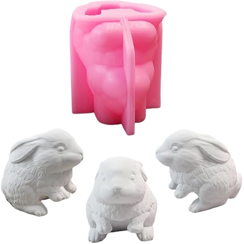 ALEFBET Silikonform Ostern Hase，Silikonformen Gießformen Ostern，Kerzenformen zum Gießen，Kerzen Formen Silikon，Epoxidharz Formen Silikon，Gipsformen zum Gießen (Hase A) von ALEFBET