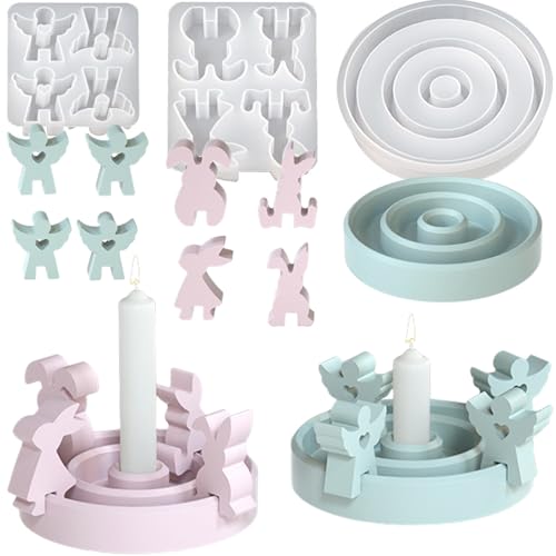 ALEFBET Silikonform Ostern Kerzenhalter, Silikonformen Gießformen Ostern, Silikon Gießform Hase und Engel Kerzenhalter,Gipsformen zum Gießen, Ostern Giessformen Silikon ALEFBET Silikonform Ostern Kerzenhalter, Silikonformen Gießformen Ostern, Silikon Gießform Hase und Engel Kerzenhalter,Gipsformen zum Gießen, Ostern Giessformen Silikon von ALEFBET