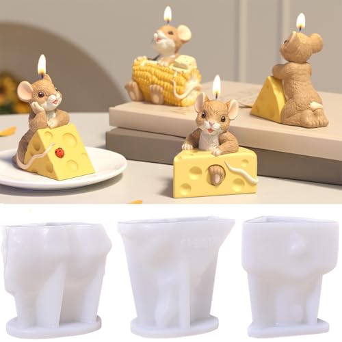 ALEFBET Silikonform Ratte 3D,Silikonformen Gießformen Kerzen,Ratte Kerzenformen zum Gießen,Silikon Gießform Ratte,Gipsformen zum Gießen,Epoxidharz Formen A10E von ALEFBET