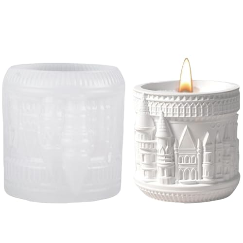 ALEFBET Silikonform Tasse,Griechische Mythologie Tasse Kerzenformen zum Gießen,Gießform Tasse Gips,Silikonformen Gießformen Tassen,Silikonform Becher für Epoxidharz (Schloss A) von ALEFBET