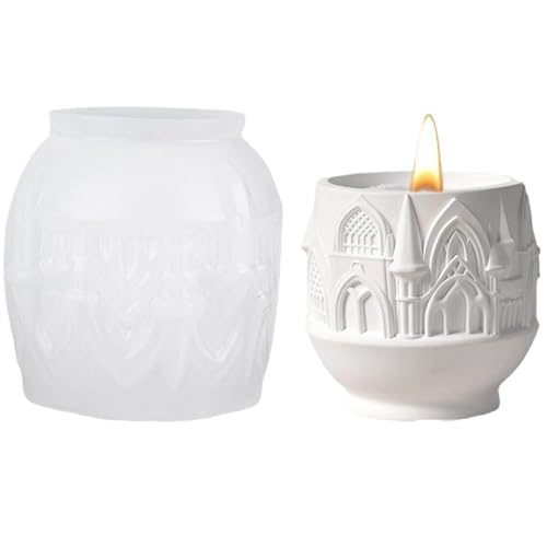 ALEFBET Silikonform Tasse,Griechische Mythologie Tasse Kerzenformen zum Gießen,Gießform Tasse Gips,Silikonformen Gießformen Tassen,Silikonform Becher für Epoxidharz (Schloss B) von ALEFBET