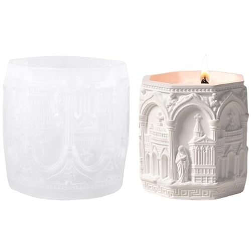 ALEFBET Silikonform Tasse,Griechische Mythologie Tasse Kerzenformen zum Gießen,Gießform Tasse Gips,Silikonformen Gießformen Tassen,Silikonform Becher für Epoxidharz (Tempel B) von ALEFBET
