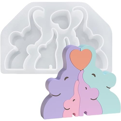 ALEFBET Silikonform Tiere Puzzle, Kerzenform zum Gießen, Silikonformen Gießformen Tiere, Gipsformen zum Gießen, Kerzenform Silikon Gießform, Epoxidharz Formen (Elefant B06C-20) von ALEFBET