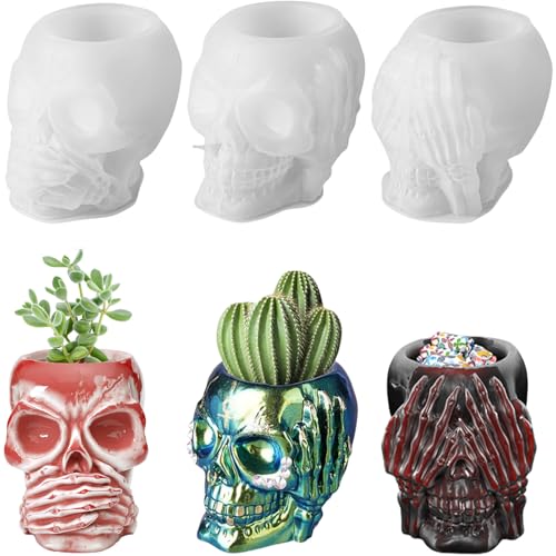ALEFBET Silikonformen Gießformen, Halloween Silikonform Schädel, Silikonform Blumentopf, Silikon Gießform Stifthalter, DIY Epoxidharzform, Gipsformen zum Gießen ALEFBET Silikonformen Gießformen, Halloween Silikonform Schädel, Silikonform Blumentopf, Silikon Gießform Stifthalter, DIY Epoxidharzform, Gipsformen zum Gießen von ALEFBET