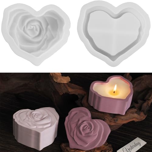 ALEFBET Silikonformen Gießformen, Silikonform Herz Kerzen, Silikon Gießform Rosen Box, Gipsformen zum Gießen ALEFBET Silikonformen Gießformen, Silikonform Herz Kerzen, Silikon Gießform Rosen Box, Gipsformen zum Gießen von ALEFBET