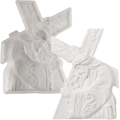 ALEFBET Silikonformen Gießformen, Silikonform Jesus und Kreuz Erleichterung, Silikon Gießform, Gipsformen zum Gießen, Epoxidharz Formen zur Herstellung von Erleichterung Dekorationen von ALEFBET