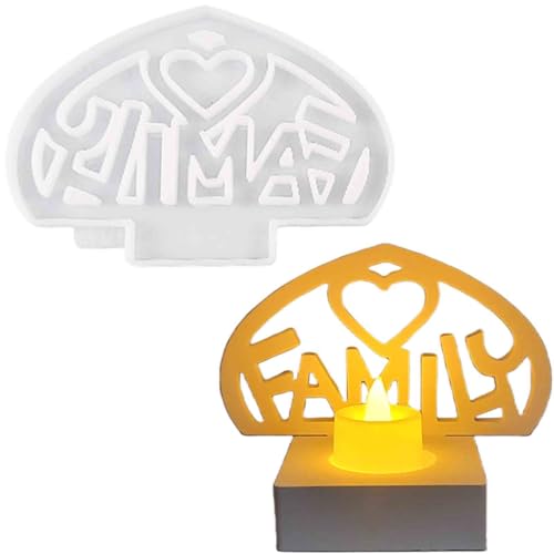 ALEFBET Silikonform Kerzenhalter, Silikon Gießform Kerzenhalter, Silikonformen Gießformen Kerzenhalter, Gipsformen zum Gießen（Einsatz - FAMILY） von ALEFBET