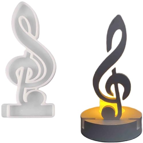 ALEFBET Silikonform Kerzenhalter, Silikon Gießform Kerzenhalter, Silikonformen Gießformen Kerzenhalter, Gipsformen zum Gießen（Einsatz - Musik Note） von ALEFBET