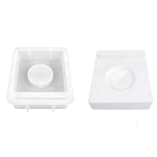 ALEFBET Silikonform Kerzenhalter, Silikon Gießform Kerzenhalter, Silikonformen Gießformen Kerzenhalter, Gipsformen zum Gießen（Sockel - Quadrat） von ALEFBET