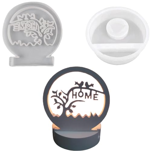 ALEFBET Silikonformen Gießformen, Kombination Silikonform Kerzenhalter, Silikon Gießform Kerzenhalter, Gipsformen zum Gießen (Baum-HOME) von ALEFBET