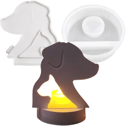ALEFBET Silikonformen Gießformen, Kombination Silikonform Kerzenhalter, Silikon Gießform Kerzenhalter, Gipsformen zum Gießen (Hunde und Katzen) von ALEFBET