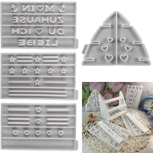 ALEFBET Silikonformen Gießformen, New DIY Silikon Gießform, Gipsformen zum Gießen, Epoxidharz Formen (Lagerregal B) von ALEFBET