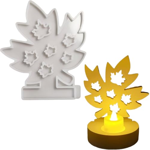 ALEFBET Silikonform Einschieber Ahornblatt,Silikonformen Gießformen Einschieber Ahornblatt,Silikonformen Einschieber für Kerzenhalter (Ahornblatt S0879） von ALEFBET