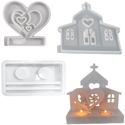 ALEFBET Silikonformen Gießformen, Silikonform Kerzenhalter, Silikon Gießform Kerzenhalter, Gipsformen zum Gießen (Kirche) von ALEFBET