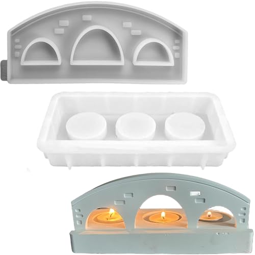 ALEFBET Silikonformen Gießformen, Silikonform Kerzenhalter, Silikon Gießform Kerzenhalter, Silikonformen Kerzenhalter，Gipsformen zum Gießen (Bogenbrücke) von ALEFBET