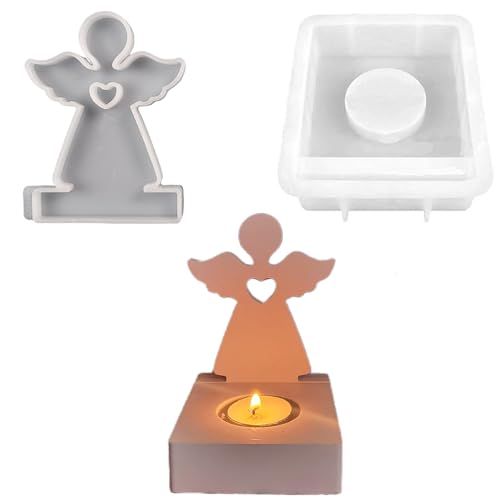 ALEFBET Silikonformen Gießformen, Silikonform Kerzenhalter, Silikon Gießform Kerzenhalter, Silikonformen Kerzenhalter，Gipsformen zum Gießen (Engel C) von ALEFBET