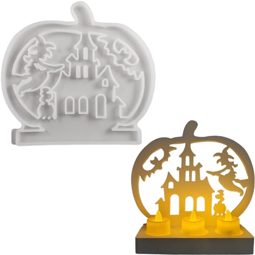 ALEFBET Silikonformen Gießformen, Silikonform Kerzenhalter Groß, Neues Konzept zur Herstellung Ihrer eigenen Kerzenhalter, Gipsformen zum Gießen (Einsatz - Halloween) von ALEFBET