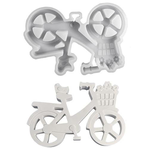 ALEFBET Silikonformen Gießformen, Silikonform Frühling Dekorationen, Gipsformen zum Gießen (Fahrrad) von ALEFBET