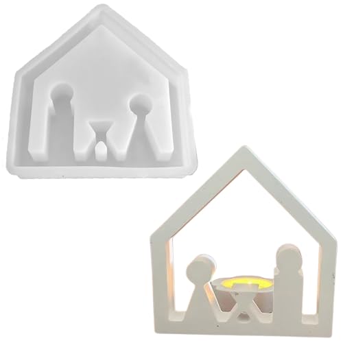 ALEFBET Silikonformen Gießformen, Silikonform Haus Valentinstag Dekorationen, Gipsformen zum Gießen (Haus - Paar) von ALEFBET