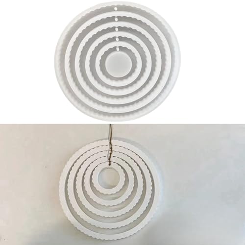 ALEFBET Silikonformen Gießformen, Silikonform Weihnachten Anhänger, Silikon Gießform Anhänger, Gipsformen zum Gießen, Anhänger Epoxidharz Formen (Rrunden) von ALEFBET