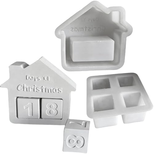 ALEFBET Silikonformen Gießformen, Silikonform Weihnachten Countdown, DIY Silikonformen Gießform Datumsornamente, Gipsformen zum Gießen, Epoxidharz Formen von ALEFBET