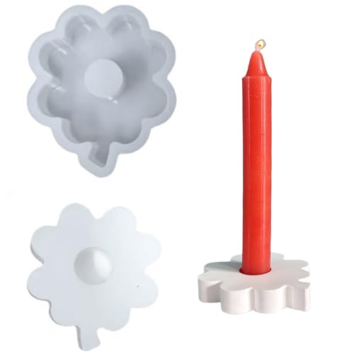 ALEFBET Silikonformen Gießformen, Verschiedene Silikonform Kerzenhalter, Silikon Gießform Kerzenhalter, Gipsformen zum Gießen (Kleeblatt) von ALEFBET