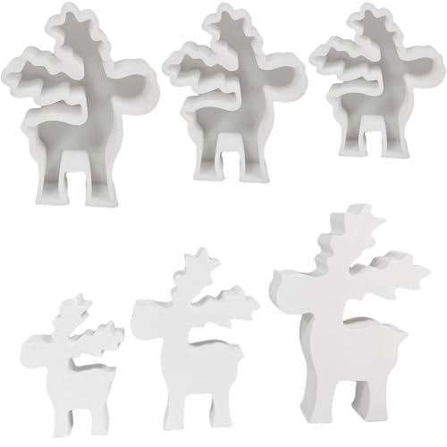 ALEFBET Silikonformen Gießformen，DIY Silikon Gießform，Gipsformen zum Gießen，Epoxidharz Formen（Weihnachtselch） von ALEFBET