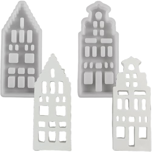 ALEFBET Silikonformen Gießformen，DIY Silikon Gießform，Gipsformen zum Gießen，Epoxidharz Formen (Haus B) von ALEFBET