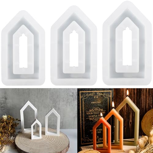 ALEFBET Silikonformen Gießformen，DIY Silikon Gießform，Kerzenformen zum Gießen，Gipsformen zum Gießen，Epoxidharz Formen（Haus Hohl） von ALEFBET