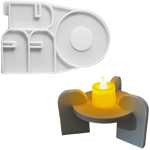 ALEFBET Silikonformen Gießformen，Silikonform Kerzenhalter，DIY Silikon Gießform，Gipsformen zum Gießen，Epoxidharz Formen（Teelichthalter） von ALEFBET