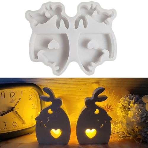 ALEFBET Silikonformen Gießformen，Silikonform Ostern Hase DIY Silikon Gießform，Ostern Kaninchen Gipsformen zum Gießen，Epoxidharz Formen von ALEFBET