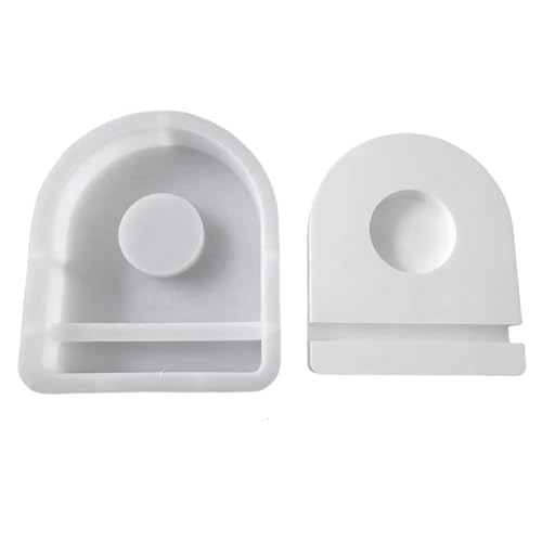ALEFBET Silikonformen Gießformen Kerzenhalter, DIY Kombination Silikonform Kerzenhalter, Neue Ideen Silikon Gießform Kerzenhalter, Gipsformen zum Gießen (Sockel-Halbkreis) von ALEFBET