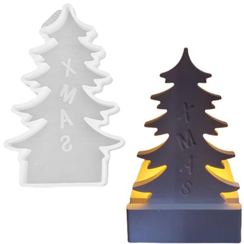 ALEFBET Silikonformen Gießformen Kerzenhalter, Neue Ideen Silikonform Kerzenhalter, Kombiniert Silikon Gießform kerzenhalter, Gipsformen zum Gießen (Einsatz - XMAS) von ALEFBET