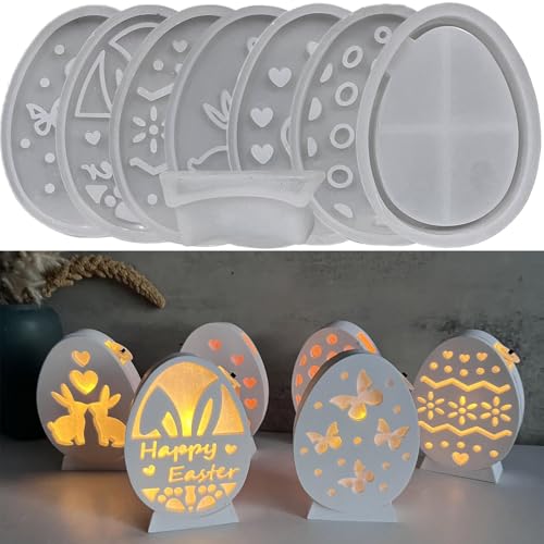 ALEFBET Silikonformen Gießformen Ostern, Silikonform Ostern Hase, Silikon Gießform Ostern, Gipsformen zum Gießen, Epoxidharz Formen Ostern Ornamenten (Ostern Hase B) von ALEFBET