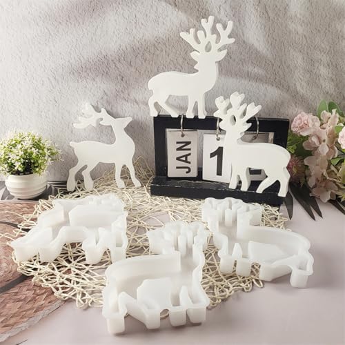Silikonformen Gießformen Weihnachten, Silikonform Weihnachten Elch 3 Stück, Silikon Gießform Weihnachten, Gipsformen zum Gießen, Epoxidharz Formen zur Herstellung von Weihnachten Dekorationen Silikonformen Gießformen Weihnachten, Silikonform Weihnachten Elch 3 Stück, Silikon Gießform Weihnachten, Gipsformen zum Gießen, Epoxidharz Formen zur Herstellung von Weihnachten Dekorationen von ALEFBET