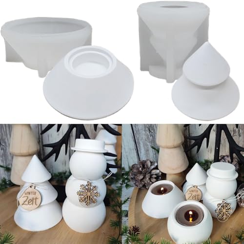 Silikonformen Gießformen Weihnachten, Silikonform Weihnachten Kerzenhalter Silikonformen, Silikon Gießform Weihnachten Gipsformen zum Gießen (Weihnachtsbaum) von ALEFBET