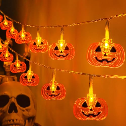 ALEGRE® 1,5M 10 LED Halloween Kürbis Geistergesicht Lichterkette von ALEGRE