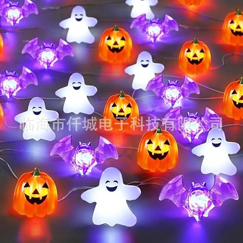 ALEGRE® 2M 20 LED Halloween Kupferdraht LED Lichterkette (Kürbis Fledermaus Geist) von ALEGRE