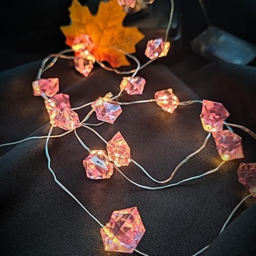 ALEGRE® 2M 20 LED Lichterkette Rosa Kristall Edelstein von ALEGRE