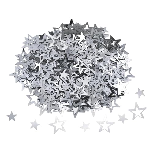 ALEGRE® 500 Stück Streudeko Weihnachten Konfetti Silber Sterne, Glitzer Deko Weihnachten Tischdeko, Deko Sterne Confetti Weihnachts Tischdeko, Glitzersterne Konfetti Geburtstag, Hochzeit, Silvester von ALEGRE